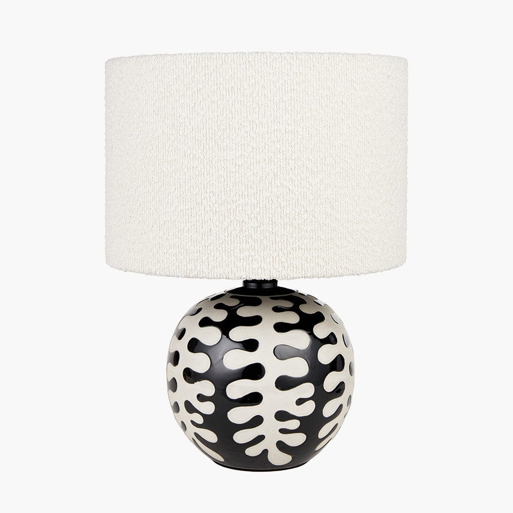 Elkorn Black and White Coral Ceramic Table Lamp Base.