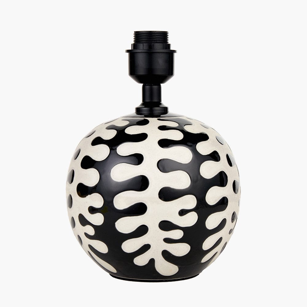 Elkorn Black and White Coral Ceramic Table Lamp Base.