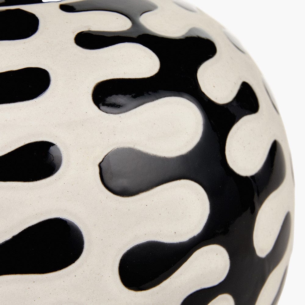 Elkorn Black and White Coral Ceramic Table Lamp Base.