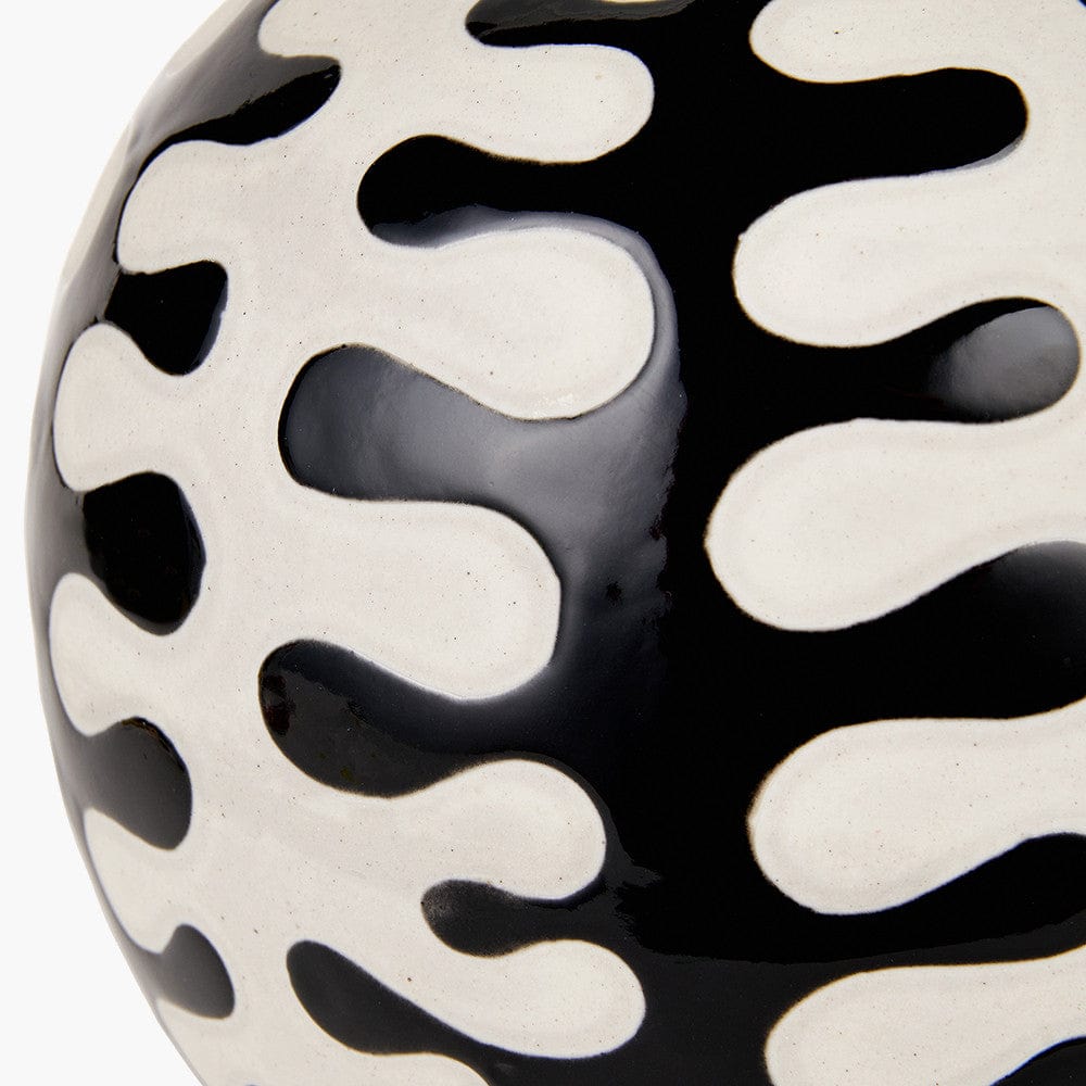 Elkorn Black and White Coral Ceramic Table Lamp Base.