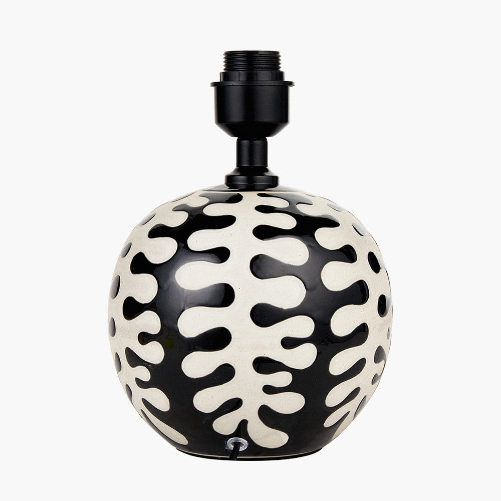 Elkorn Black and White Coral Ceramic Table Lamp Base.