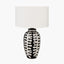 Elkorn Black and White Tall Coral Ceramic Table Lamp Base.