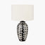 Elkorn Black and White Tall Coral Ceramic Table Lamp Base.