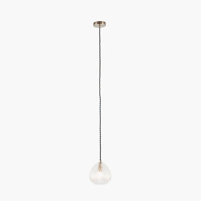 Pacific Lifestyle Lighting Ella Clear Ribbed Glass Teardrop Pendant House of Isabella UK