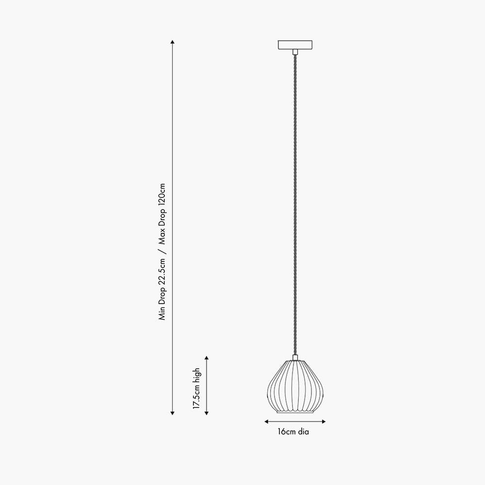 Pacific Lifestyle Lighting Ella Clear Ribbed Glass Teardrop Pendant House of Isabella UK