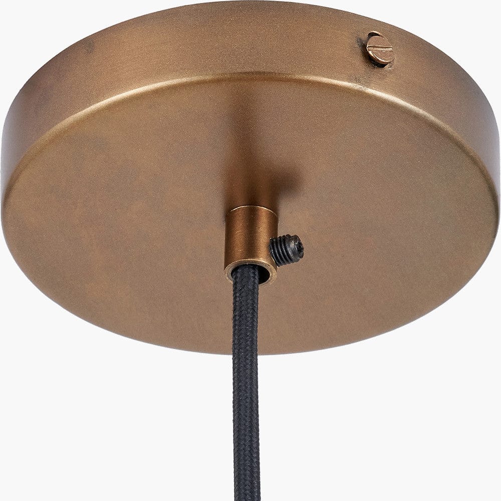 Pacific Lifestyle Lighting Ellis Antique Brass Café Metal Pendant House of Isabella UK