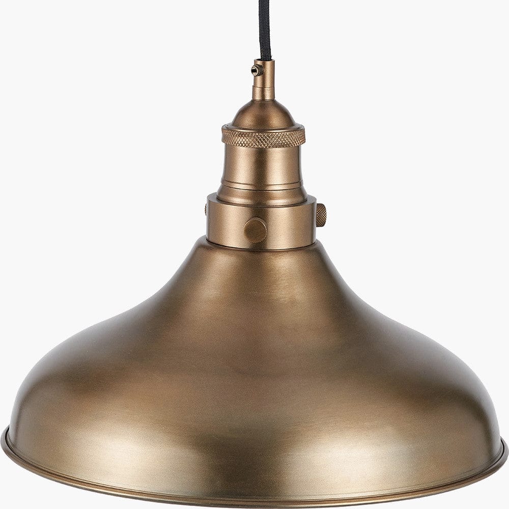 Pacific Lifestyle Lighting Ellis Antique Brass Café Metal Pendant House of Isabella UK