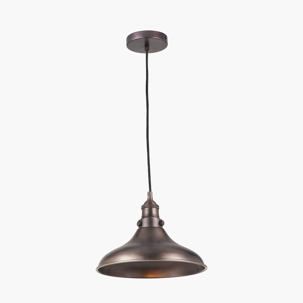 Pacific Lifestyle Lighting Ellis Antique Bronze Café Metal Pendant House of Isabella UK