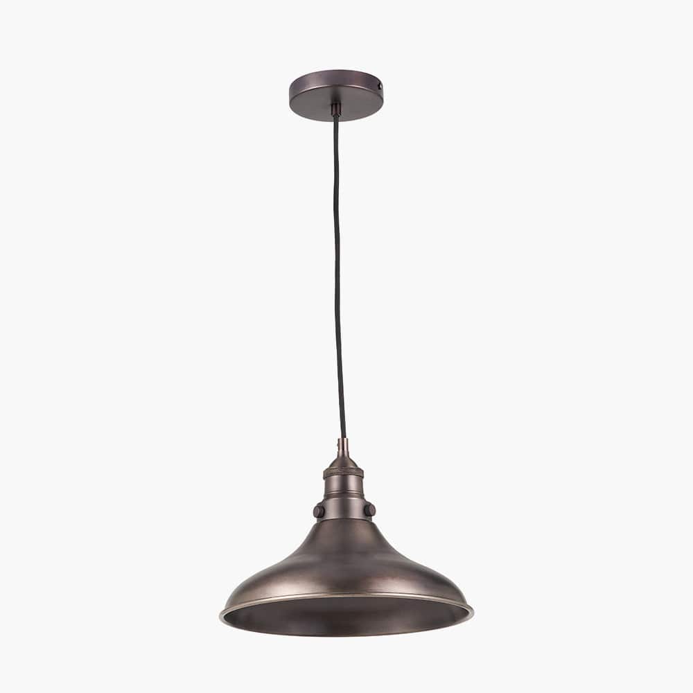 Pacific Lifestyle Lighting Ellis Antique Bronze Café Metal Pendant House of Isabella UK