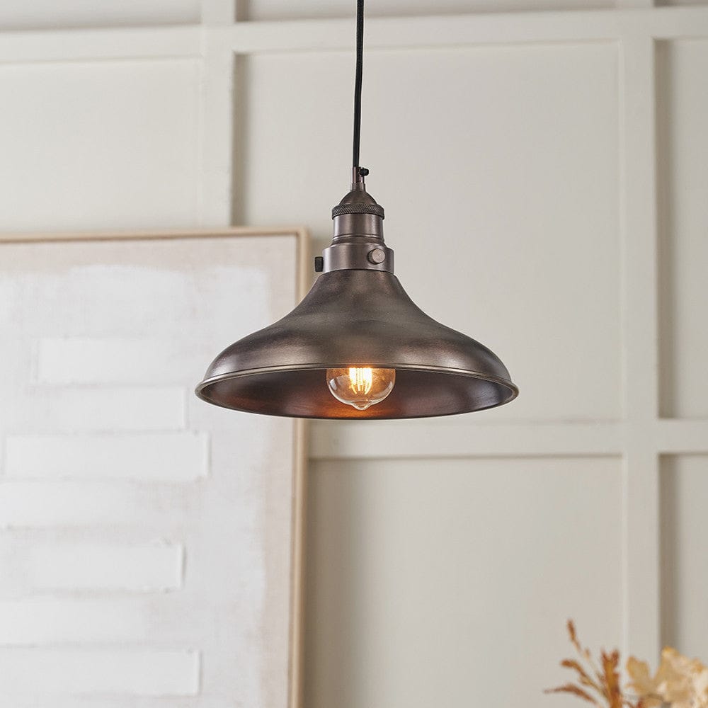 Pacific Lifestyle Lighting Ellis Antique Bronze Café Metal Pendant House of Isabella UK