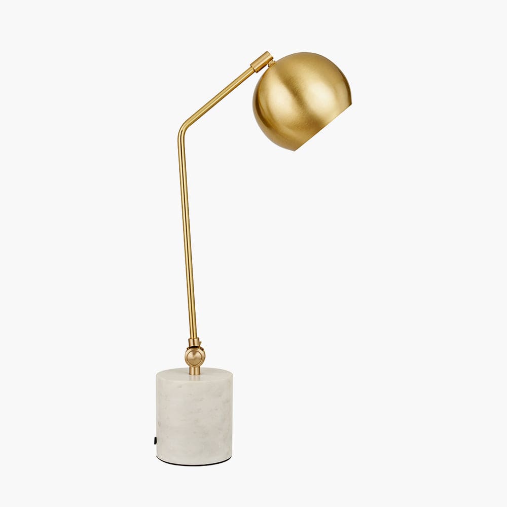 Eloise Gold Metal and Marble Table Lamp.