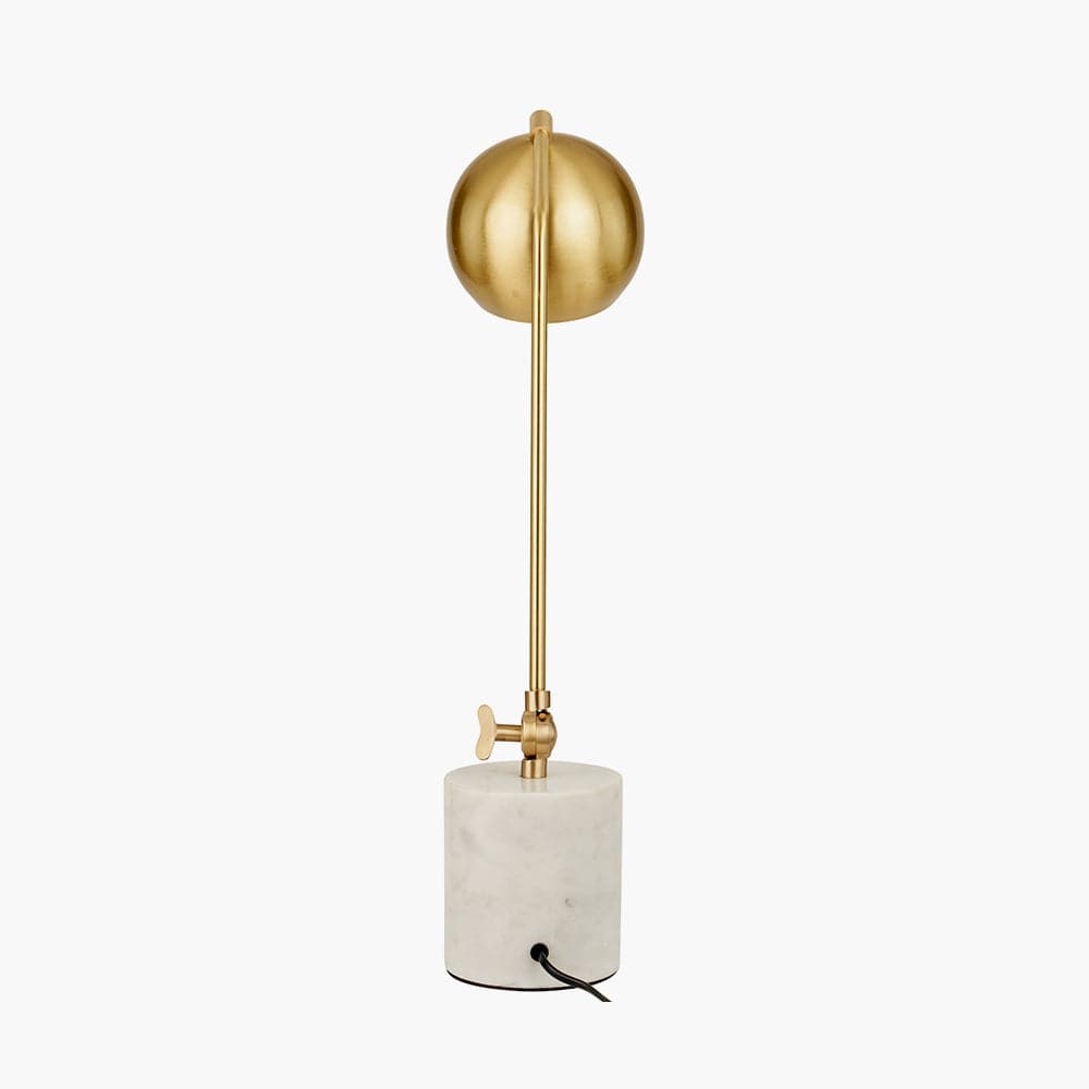 Eloise Gold Metal and Marble Table Lamp.