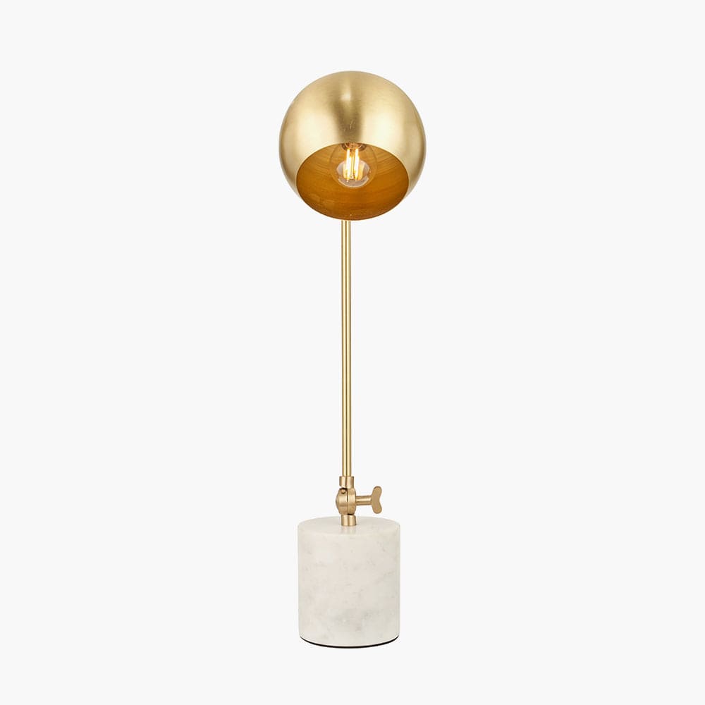 Eloise Gold Metal and Marble Table Lamp.
