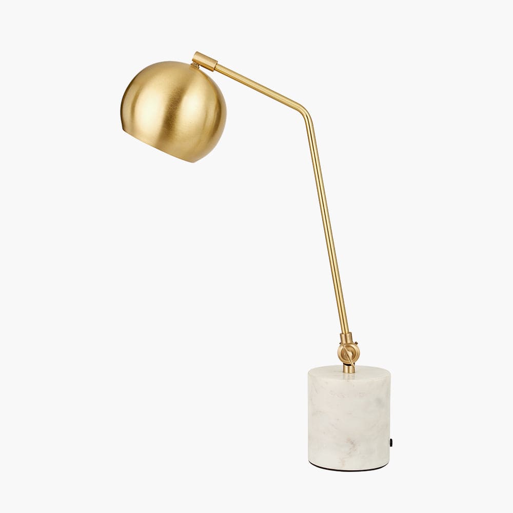 Eloise Gold Metal and Marble Table Lamp.