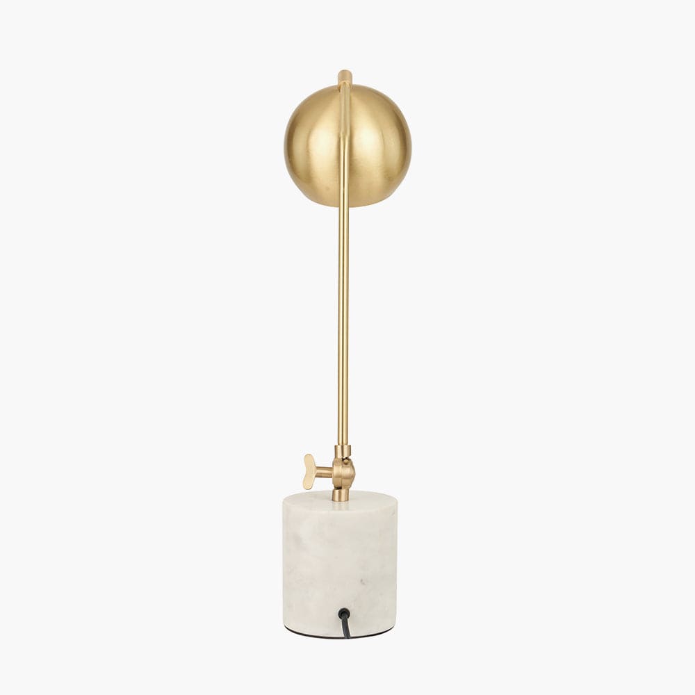 Eloise Gold Metal and Marble Table Lamp.