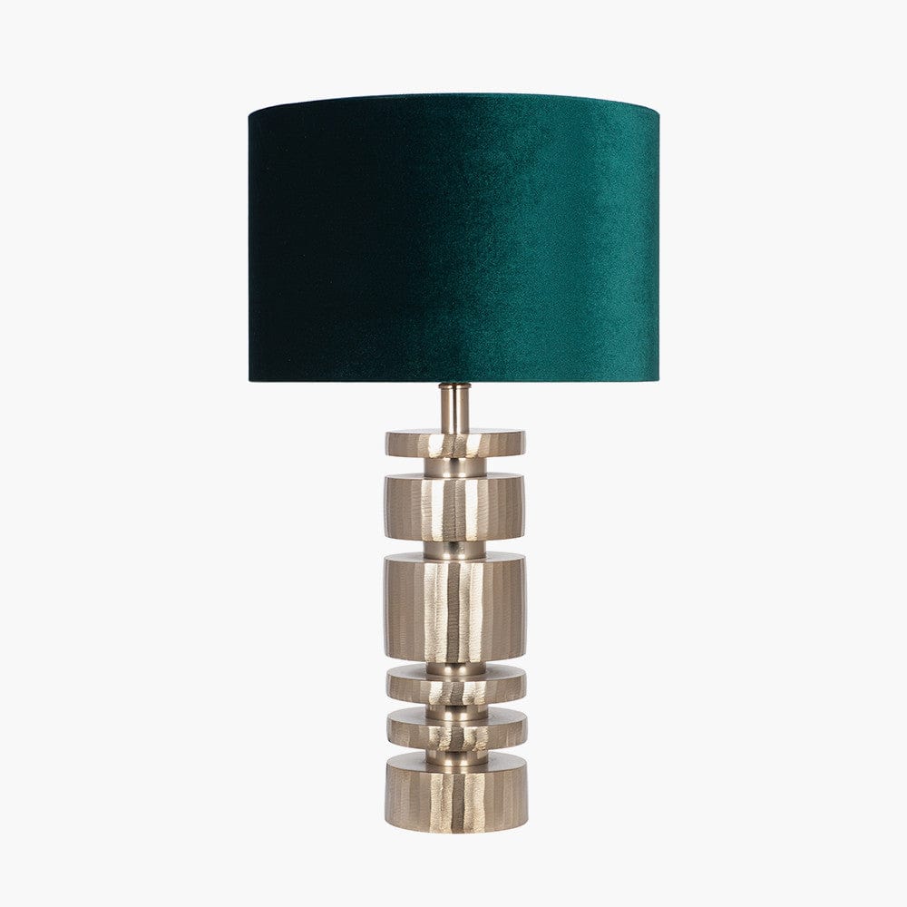 Elon Champagne Gold Metal Stacked Cylinder Table Lamp Base.