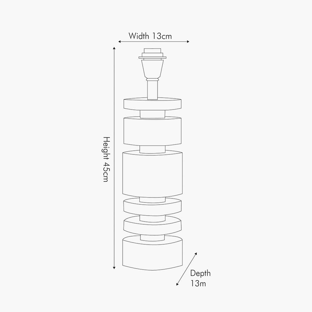 Elon Champagne Gold Metal Stacked Cylinder Table Lamp Base.
