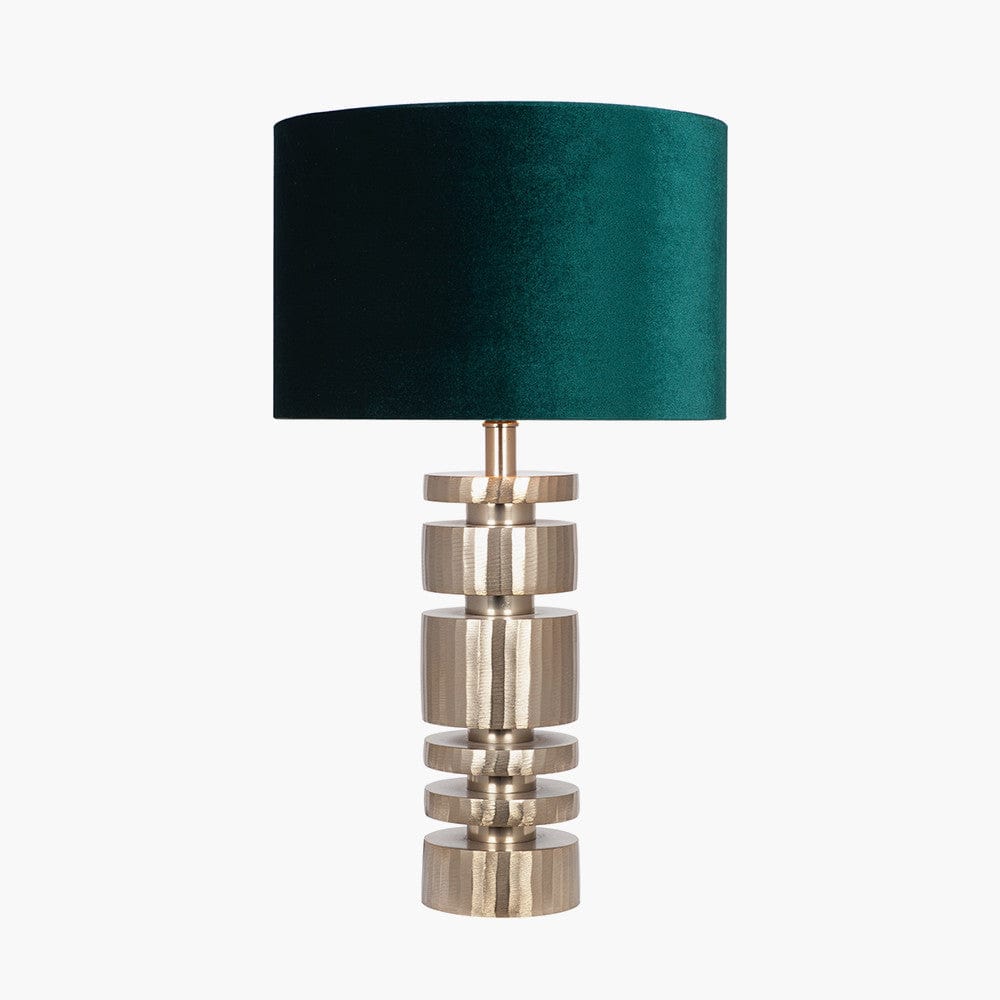 Elon Champagne Gold Metal Stacked Cylinder Table Lamp Base.