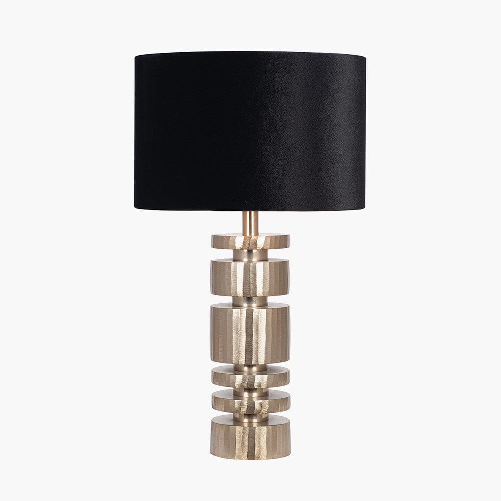 Pacific Lifestyle Lighting Elon Champagne Gold Metal Stacked Cylinder Table Lamp Base House of Isabella UK