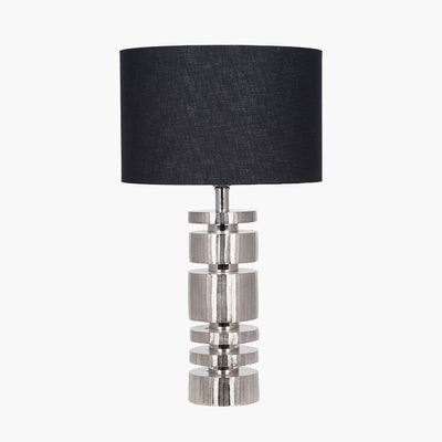 Pacific Lifestyle Lighting Elon Silver Metal Stacked Cylinder Table Lamp Base House of Isabella UK