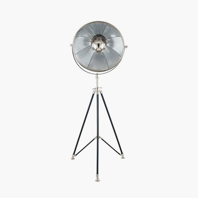 Pacific Lifestyle Lighting Elstree Black and Silver Metal Tripod Floor Lamp House of Isabella UK