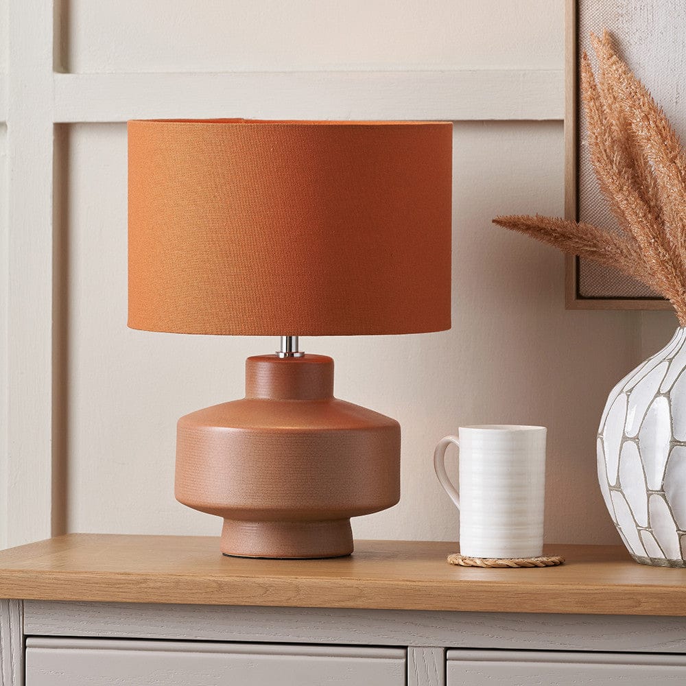 Pacific Lifestyle Lighting Elure Cinnamon Crackle Effect Table Lamp House of Isabella UK