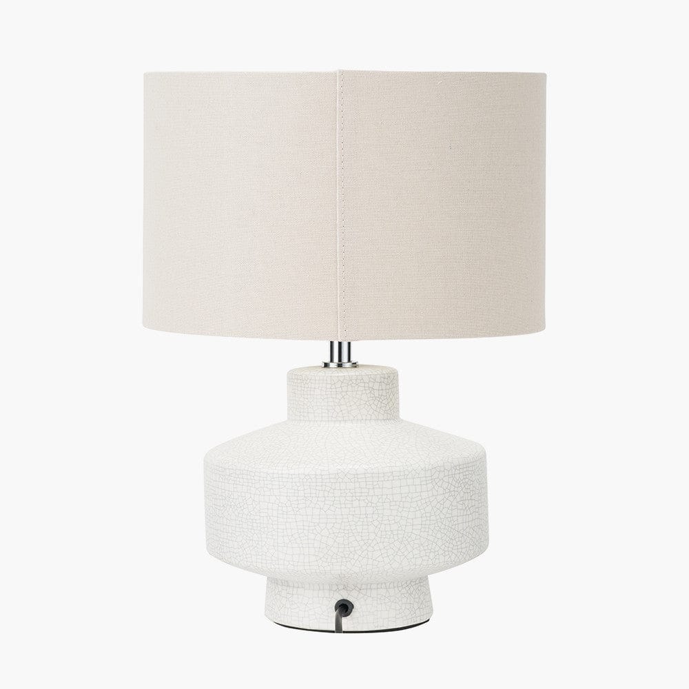 Pacific Lifestyle Lighting Elure White Crackle Effect Table Lamp House of Isabella UK