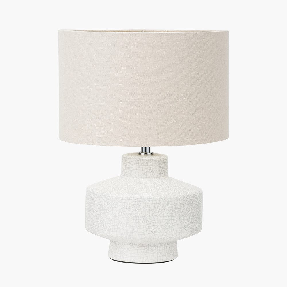 Pacific Lifestyle Lighting Elure White Crackle Effect Table Lamp House of Isabella UK