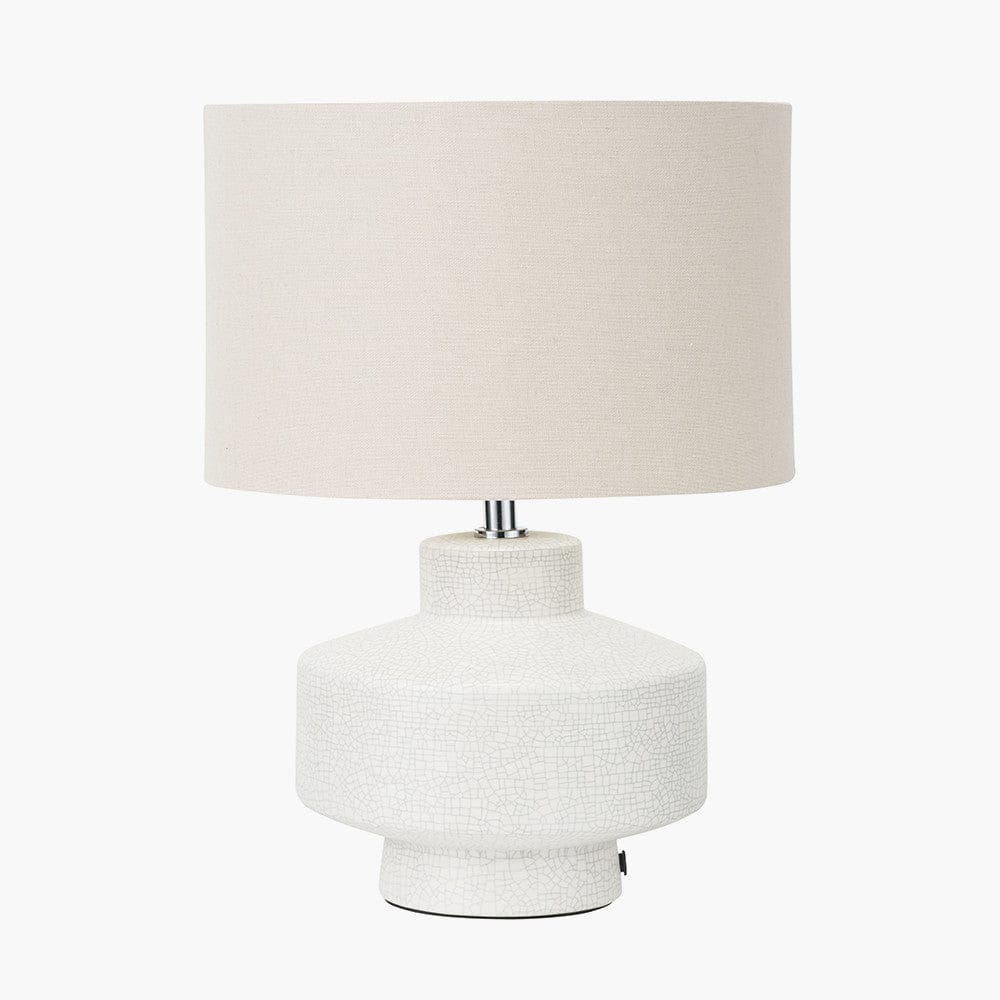 Pacific Lifestyle Lighting Elure White Crackle Effect Table Lamp House of Isabella UK