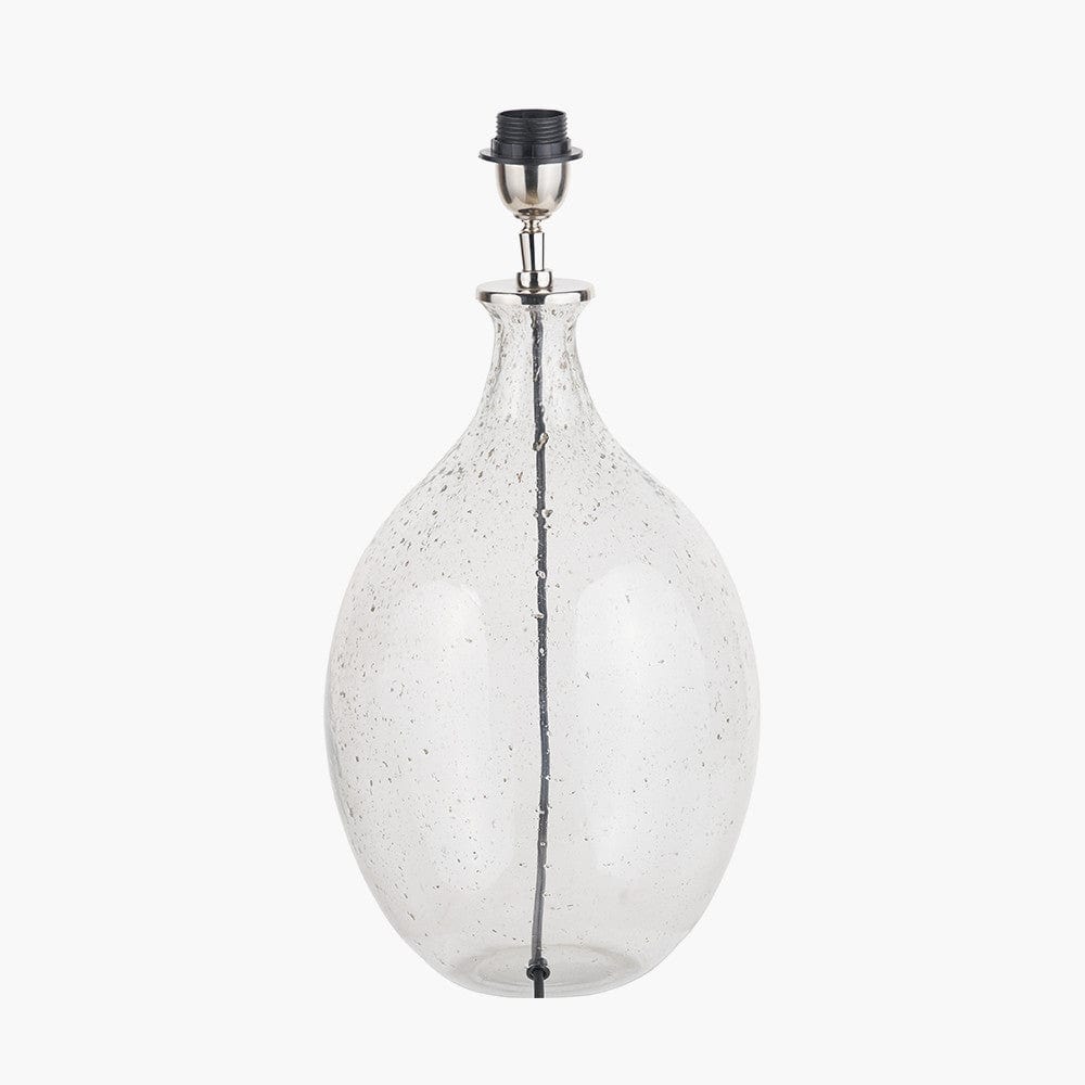 Pacific Lifestyle Lighting Elysia Bubble Glass and Silver Metal Curved Table Lamp Base House of Isabella UK