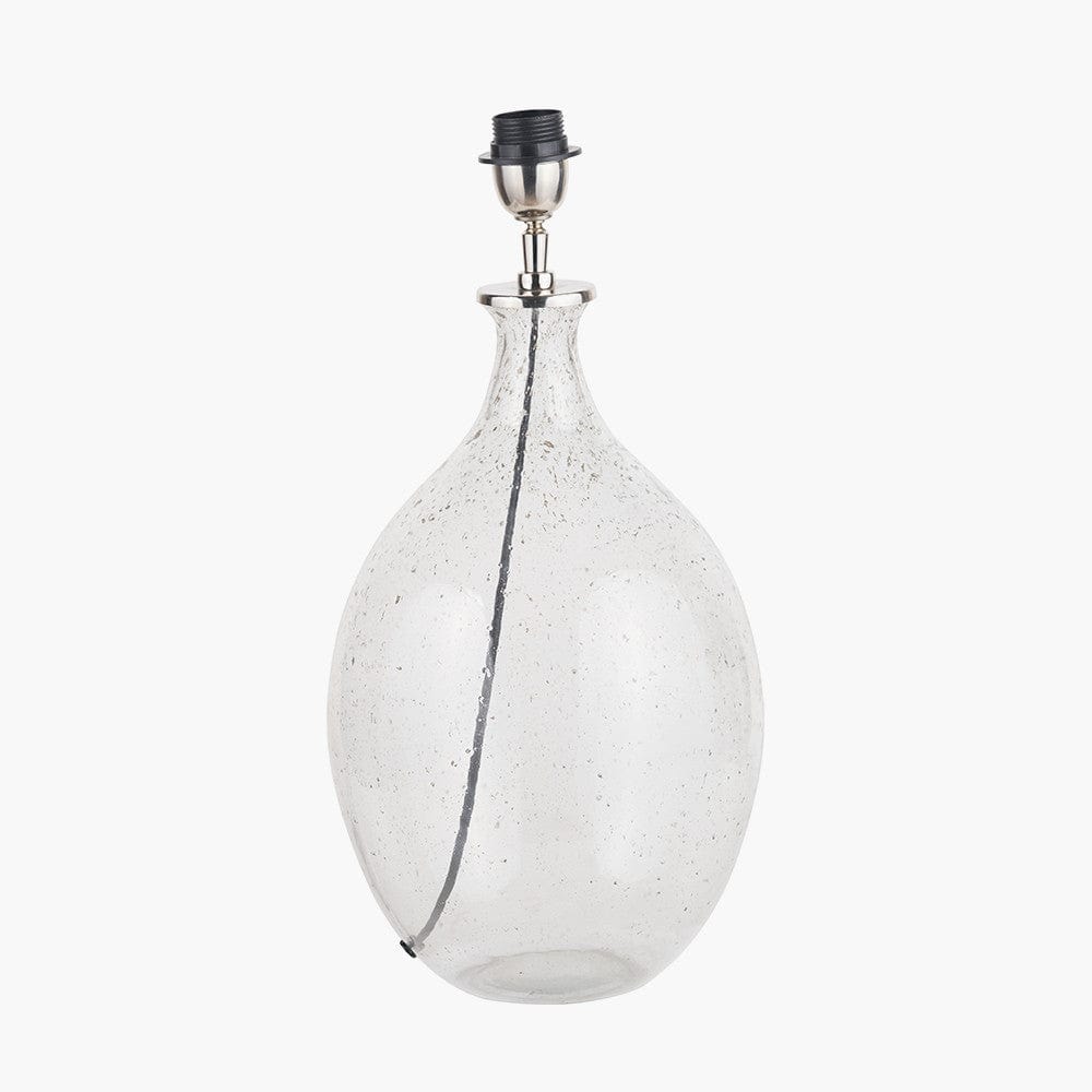 Pacific Lifestyle Lighting Elysia Bubble Glass and Silver Metal Curved Table Lamp Base House of Isabella UK