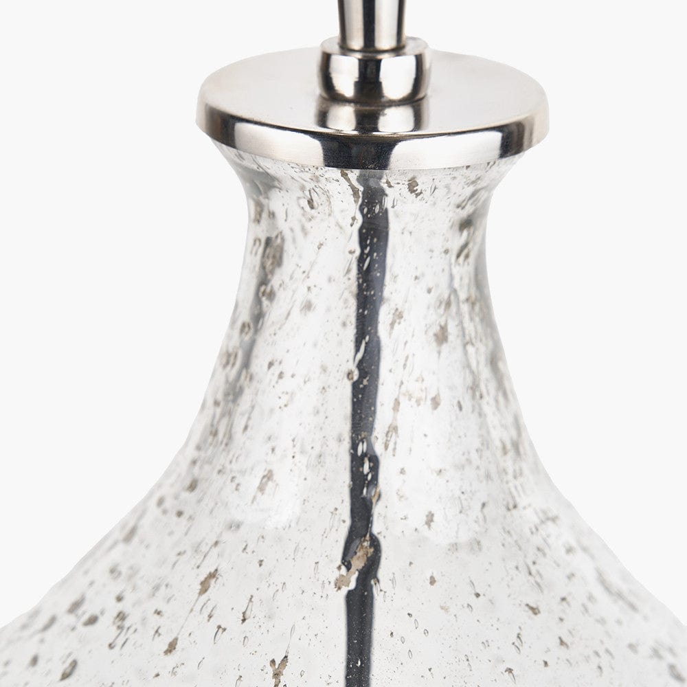 Pacific Lifestyle Lighting Elysia Bubble Glass and Silver Metal Curved Table Lamp Base House of Isabella UK