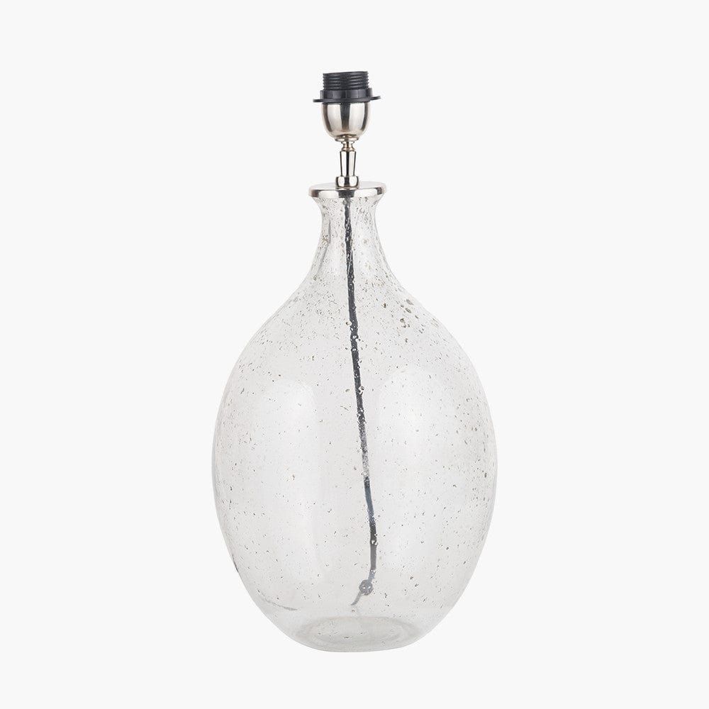 Pacific Lifestyle Lighting Elysia Bubble Glass and Silver Metal Curved Table Lamp Base House of Isabella UK