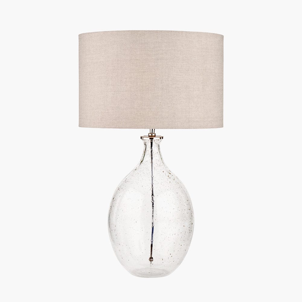 Pacific Lifestyle Lighting Elysia Bubble Glass and Silver Metal Curved Table Lamp House of Isabella UK