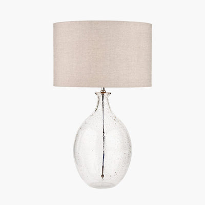 Pacific Lifestyle Lighting Elysia Bubble Glass and Silver Metal Curved Table Lamp House of Isabella UK