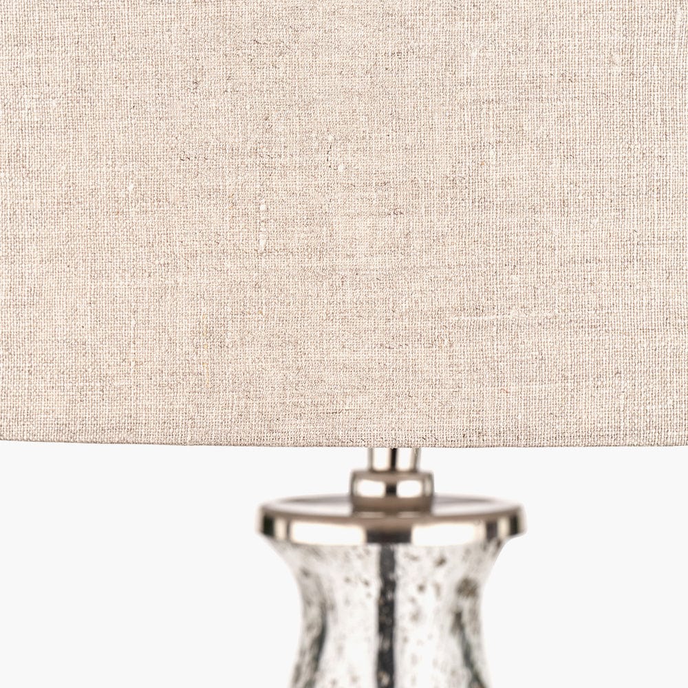 Elysia Bubble Glass and Silver Metal Curved Table Lamp.