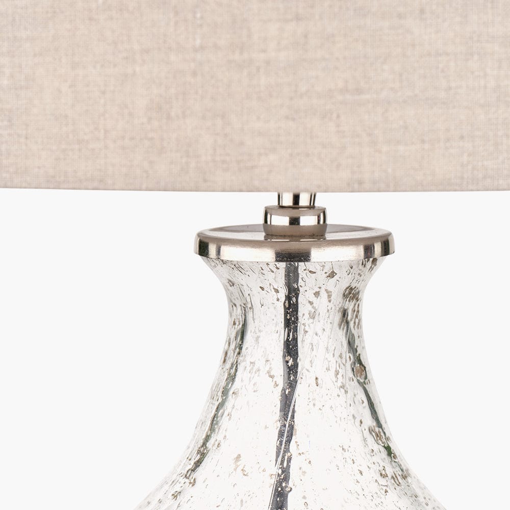 Pacific Lifestyle Lighting Elysia Bubble Glass and Silver Metal Curved Table Lamp House of Isabella UK