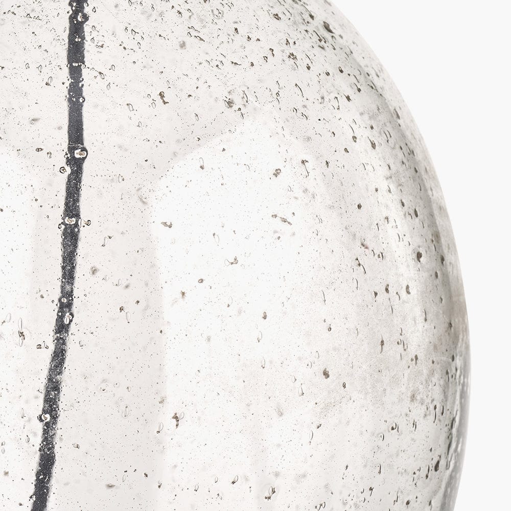 Elysia Bubble Glass and Silver Metal Curved Table Lamp.