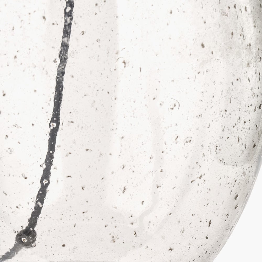 Elysia Bubble Glass and Silver Metal Curved Table Lamp.
