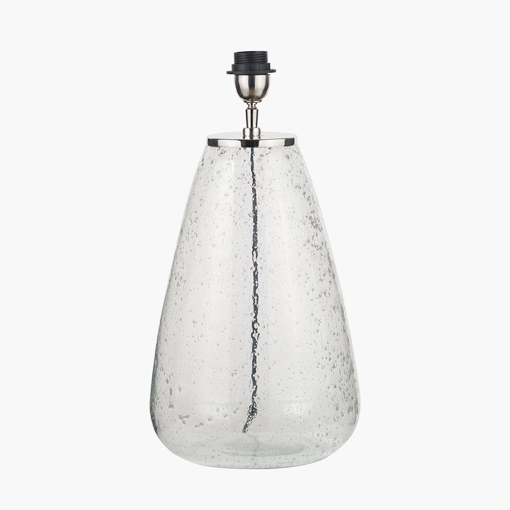 Pacific Lifestyle Lighting Elysia Bubble Glass and Silver Metal Table Lamp Base House of Isabella UK