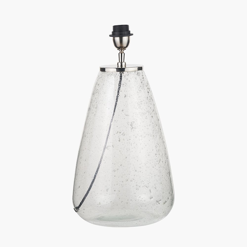 Pacific Lifestyle Lighting Elysia Bubble Glass and Silver Metal Table Lamp Base House of Isabella UK