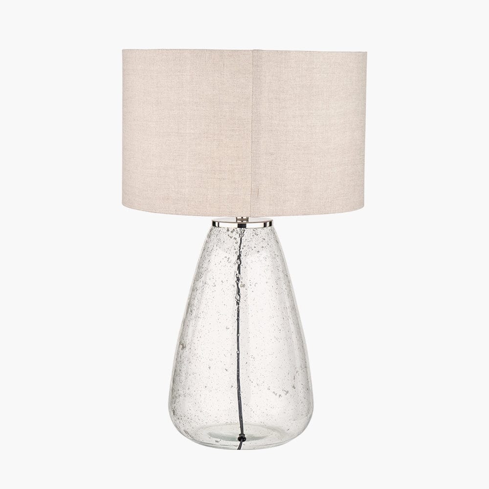 Elysia Bubble Glass and Silver Metal Table Lamp.