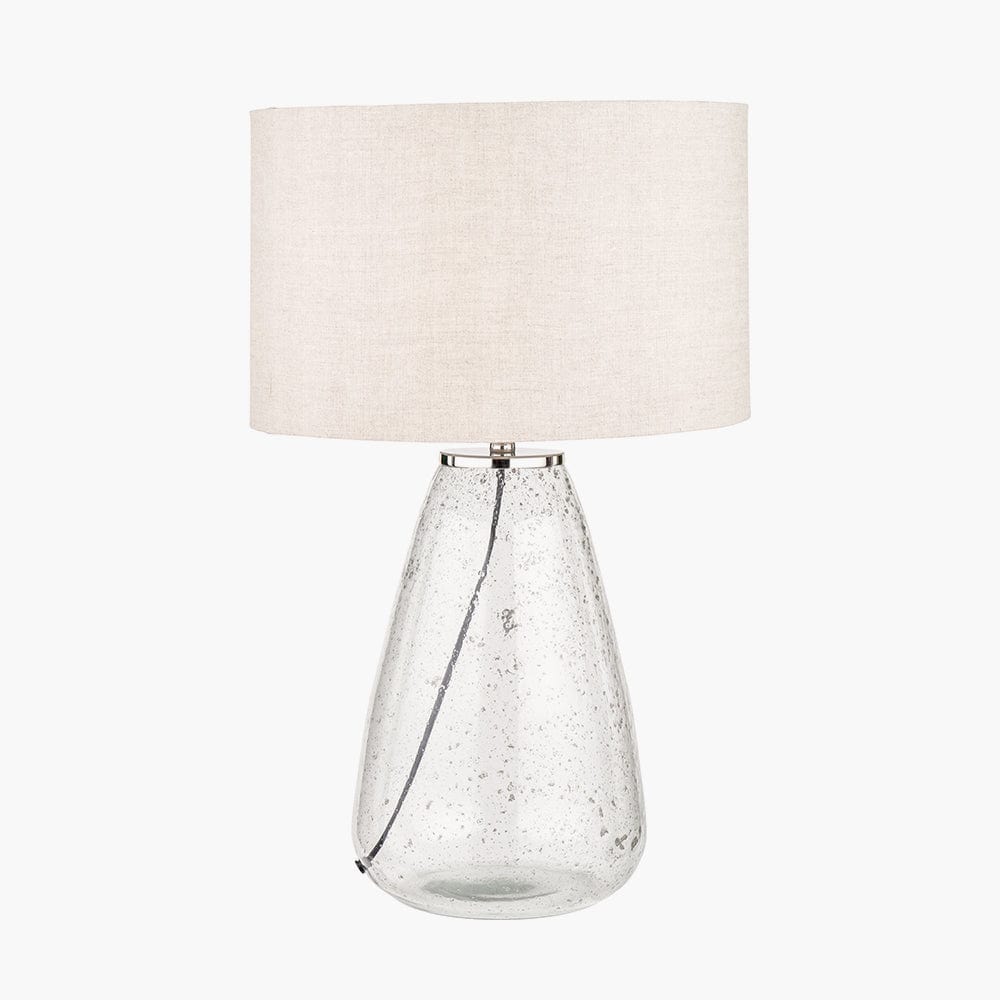 Elysia Bubble Glass and Silver Metal Table Lamp.