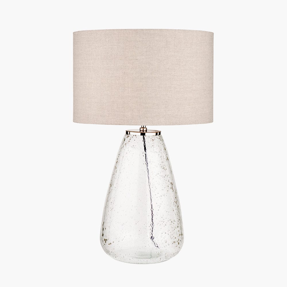 Elysia Bubble Glass and Silver Metal Table Lamp.