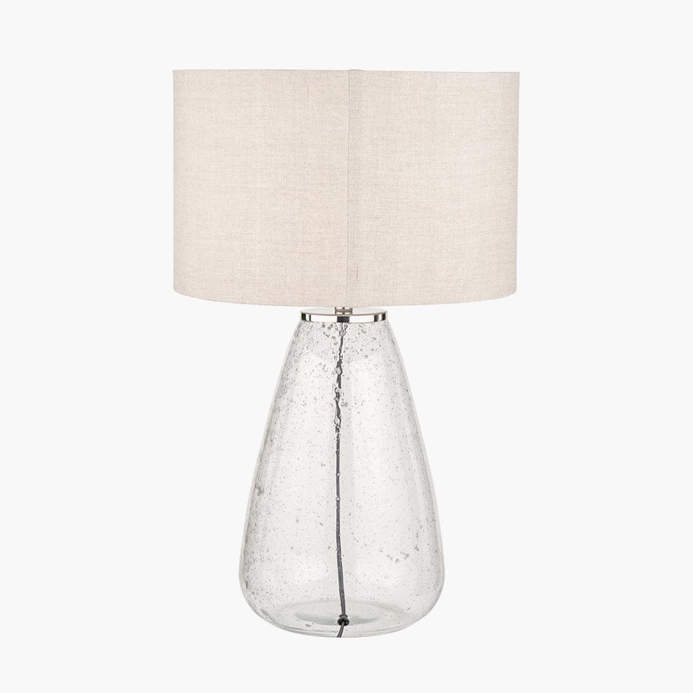 Elysia Bubble Glass and Silver Metal Table Lamp.