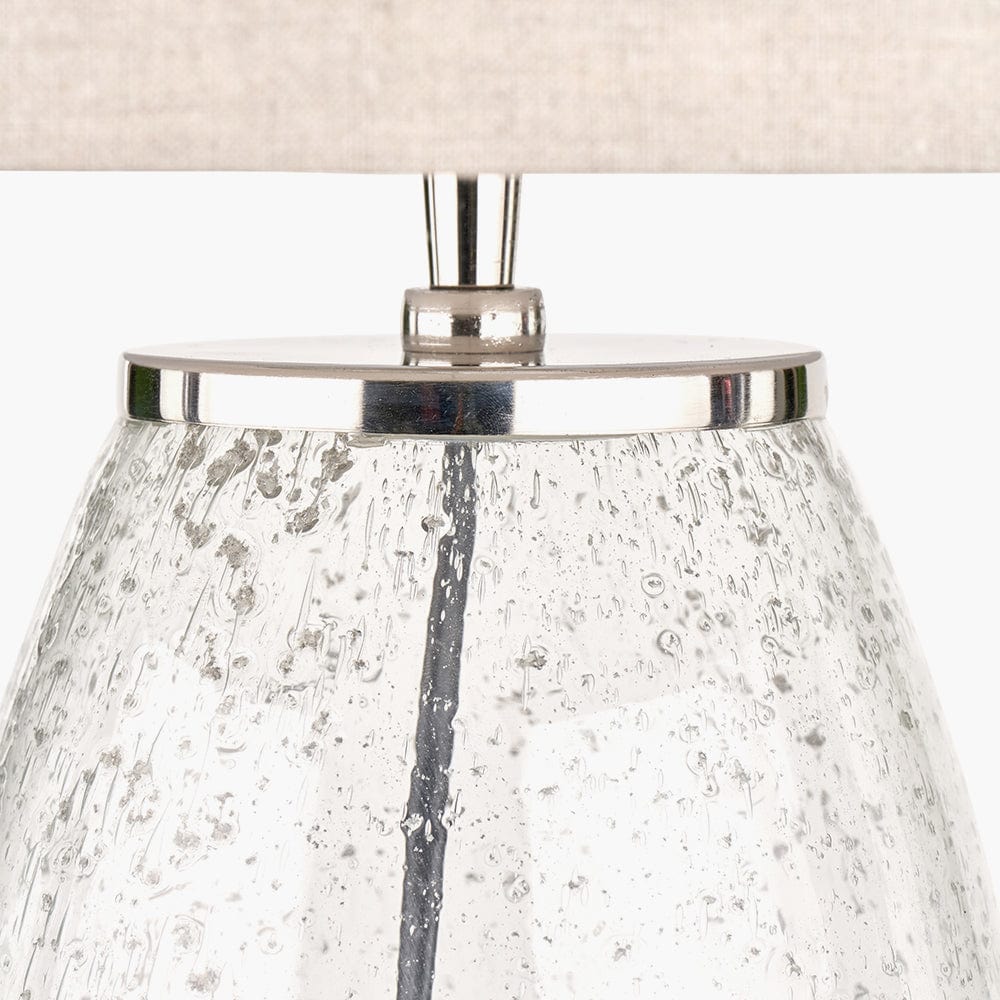 Elysia Bubble Glass and Silver Metal Table Lamp.