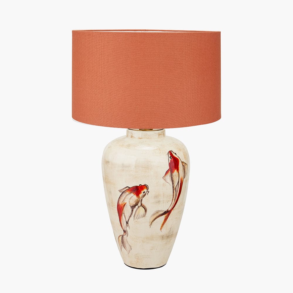 Pacific Lifestyle Lighting Emerayn Koi Natural Ceramic Table Lamp Base House of Isabella UK