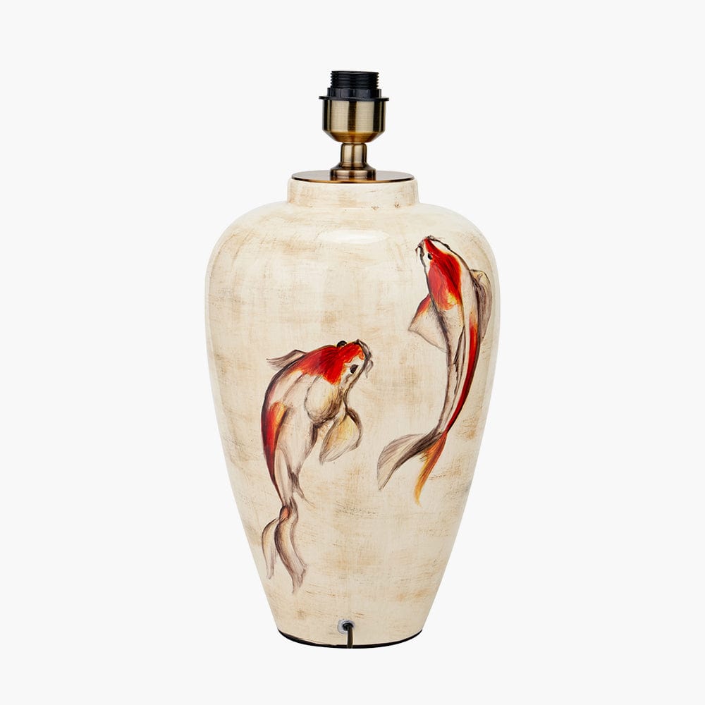 Pacific Lifestyle Lighting Emerayn Koi Natural Ceramic Table Lamp Base House of Isabella UK