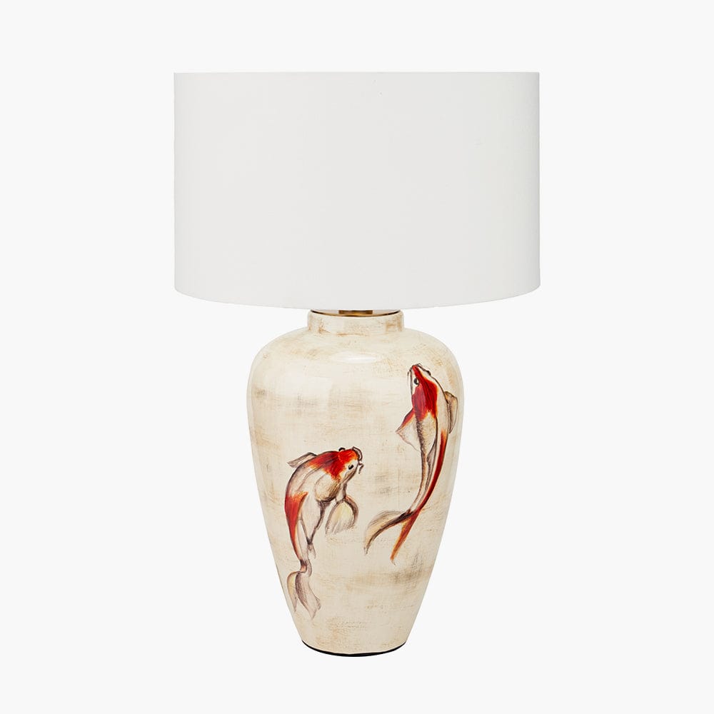 Pacific Lifestyle Lighting Emerayn Koi Natural Ceramic Table Lamp Base House of Isabella UK