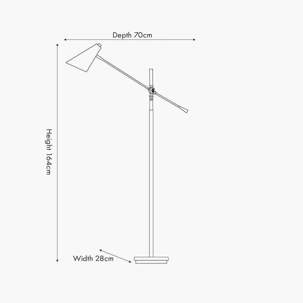 Emiliano Antique Bronze and Antique Brass Adjustable Task Floor Lamp.